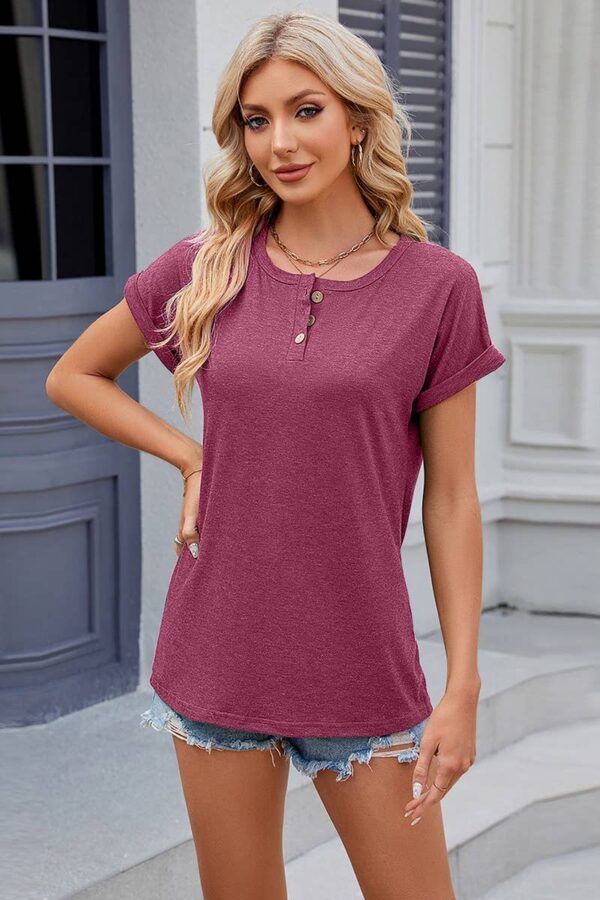 V NECK BUTTON SOLID COLOR - Image 6