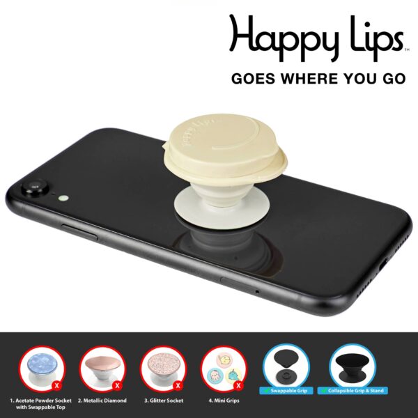 Happy Lips –Lip Balm w/Mirror, Attach Anywhere! Vanilla Bean - Image 2