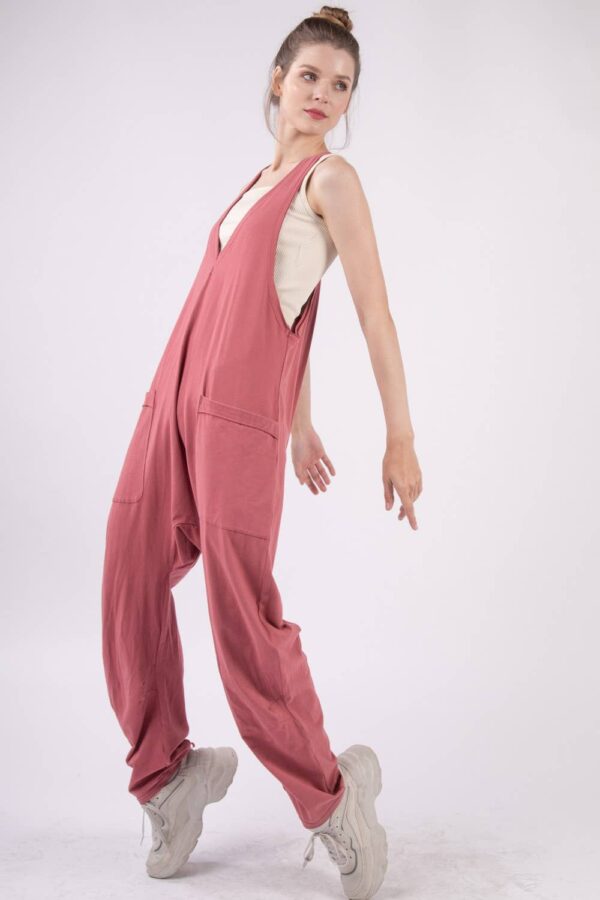 Casual Loose Fit Solid Knit Baggy Jumpsuit - Image 12