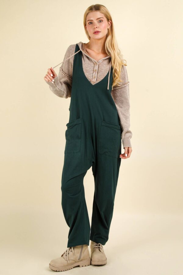 Casual Loose Fit Solid Knit Baggy Jumpsuit - Image 13