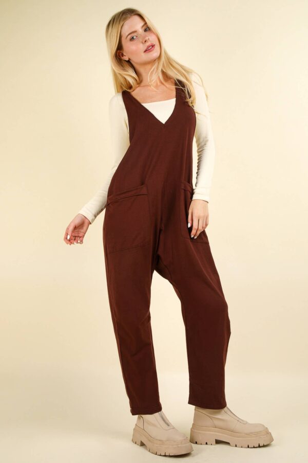 Casual Loose Fit Solid Knit Baggy Jumpsuit - Image 14