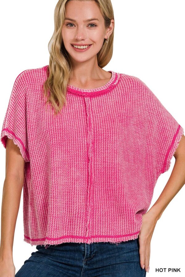 Washed Waffle Top w/Back patch - Image 7