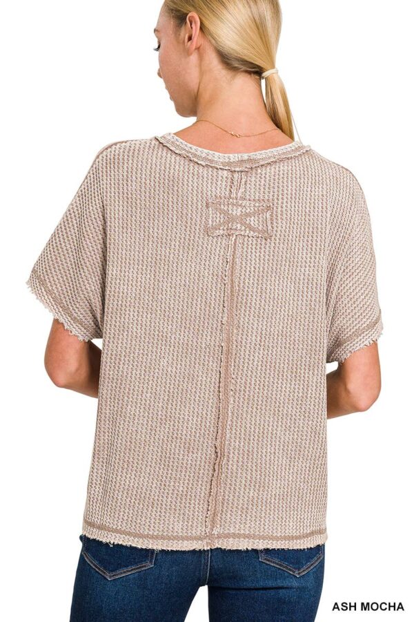 Washed Waffle Top w/Back patch - Image 8