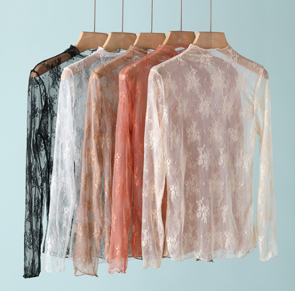 Floral Lace Sheer Mesh Layering see through Top - Image 10