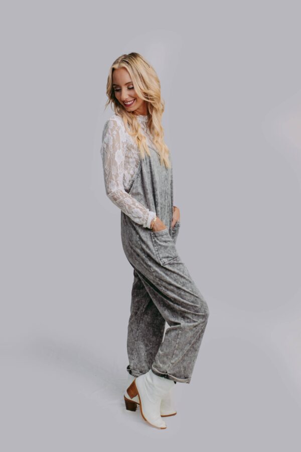 MK470 Acid Washed Jumpsuit - Gray - Image 2
