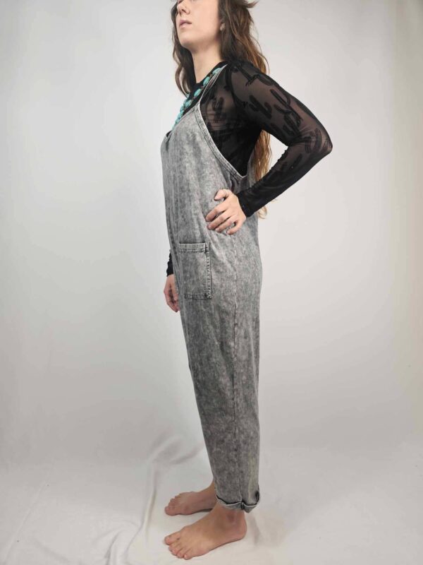 MK470 Acid Washed Jumpsuit - Gray - Image 5