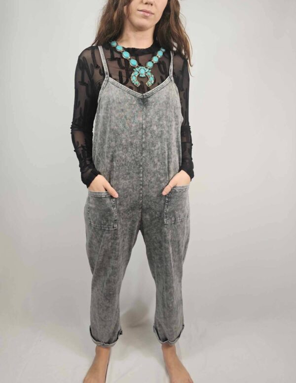 MK470 Acid Washed Jumpsuit - Gray - Image 6